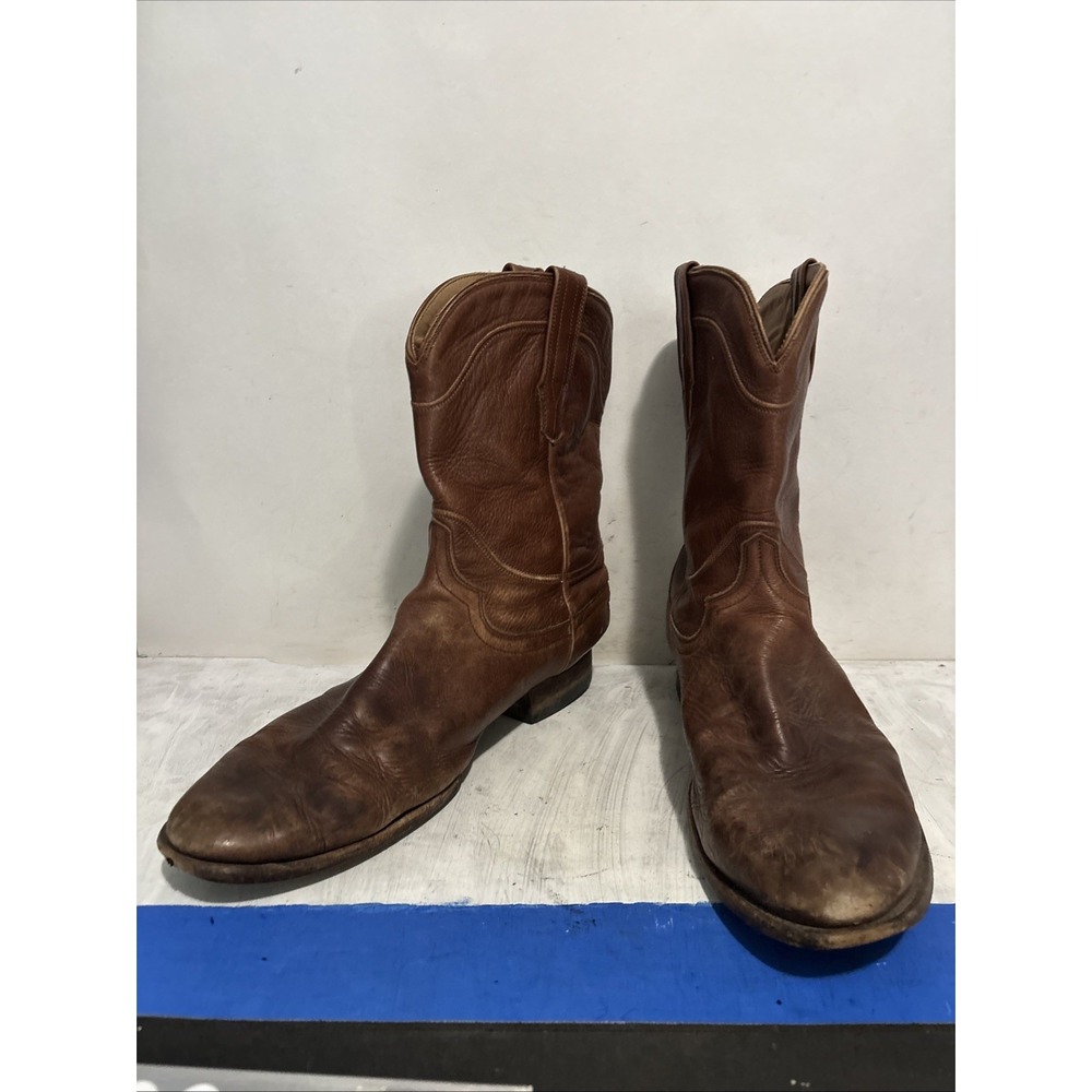 Tecovas The Earl Roper Leather Western Boots Mens 12 D Brown Wine